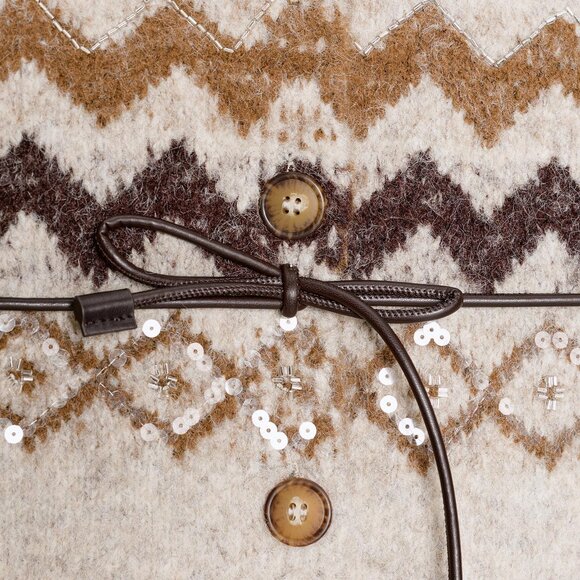 ZARA SEQUINED JACQUARD KNIT CARDIGAN WITH BELT - Picture 13 of 16